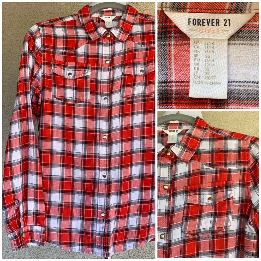 🔥5/$20🔥 “Forever 21” Flannel Plaid Shirt
